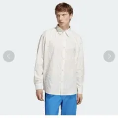adidas アディブレイク シャツ　シワ加工　ホワイト　長袖