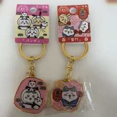 ご当地 치이카와 하치와레 東京 雷門 パンダ ダイカットキーホルダー２個セット