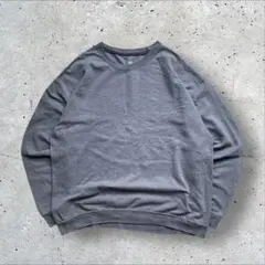 無地ソリッドスウェットグレーLアスレチックワークストレーナー古着