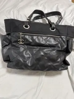 CHANEL ブラック トートバッグ キルティング
