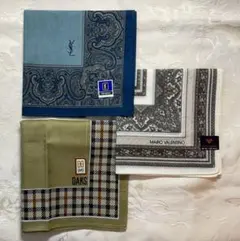 新品　未使用　ハンカチ　ヴァレンチノ、サン ローラン、ダックス　各１枚