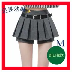 menot韓国 Y2K ミニスカート　ショートパンツプリーツベルト付き　M