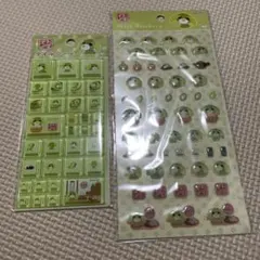 お茶犬のタイルシールとデコレーションシール2枚セット