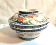 古伊万里　陶器製　蓋付き碗