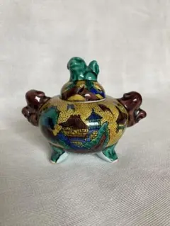 九谷焼 ⭐️ 香炉 香櫨 九谷陶幸 工芸品 福 木箱付き - メルカリ