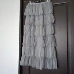可愛い☆6段ティアードロングスカート☆М