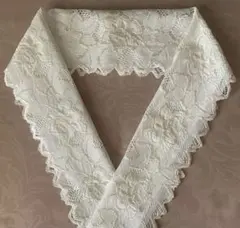 織り柄レースの半襟　アイボリー