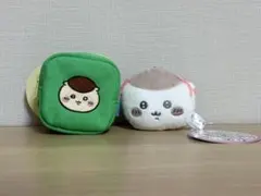 くりまんじゅう カラビナつき刺繍スクエアミニポーチ ミニがまぐち リボン