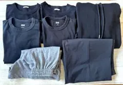 未着用品あり【計7点】ユニクロ・GU まとめ売り 黒・グレー シンプル 定番