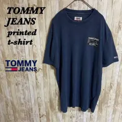 【812】90sTOMMYJEANSトミージーンズプリントTシャツN.Y USA
