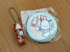 サンリオ　ポチャッコ　缶バッチ　ガチャ　レトログラスミニチュアチャーム