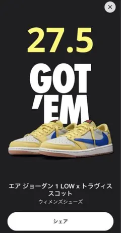 Travis Scott × Nike Air Jordan 1 27.5cm