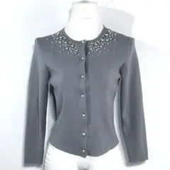 Maglie par ef-de ビジュー パールボタン カーディガン／グレーのサムネイル
