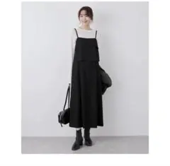 ROPE PICNIC セットアップ風キャミワンピース S 黒