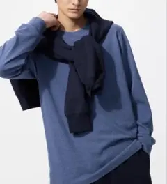 新品✨ユニクロ　ソフトタッチクルーネック長袖　M ブルー
