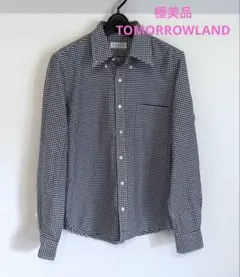 極美品　TOMORROWLAND チェックシャツ　ブラック×ホワイトのサムネイル