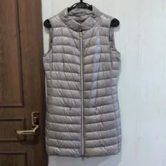 極美品 HERNO 46 大きいサイズ 半袖 ダウンベスト 異素材切替 紺