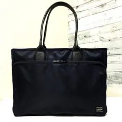 超美品✨ポーター タイム トートバッグ ビジネスバッグ A4可 大容量 ネイビー