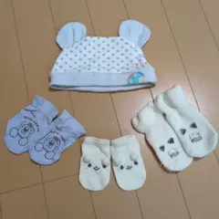 ベビー帽子　ベビーミトン　ベビー靴下セット
