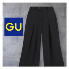 新品 GU スーパーワイドパンツ+E ブラック M