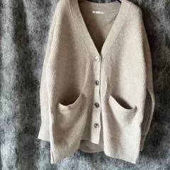 【美品】GU パフィータッチ オーバーサイズカーディガン ライトベージュ S