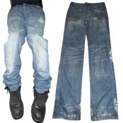 lounge lizard archive black crash jeans - メルカリ