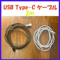 USB Type-C ケーブル 2メートル 2本セット 充電