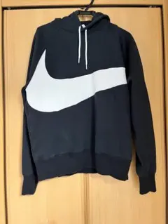 NIKE スウェットジャージ上　ブラック ホワイトのサムネイル