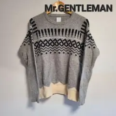 ☆ ミスタージェントルマン ニット セーター L ノルディック グレー 長袖のサムネイル
