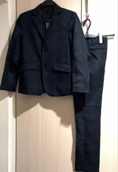 新品未使用GLAZOS ダークブルー スーツセット　チェック柄150cm