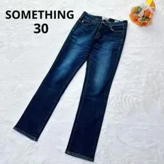 サムシング スキニーデニム インディゴブルー 日本製 ストレッチ L ボトムス