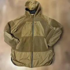 ブラウン　フード付き 中綿　ハーフコート　アウターフリース　防寒　オーバーサイズ