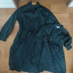 ペアルック　おそろいコーデ　ワンピース 長袖 ベルト付き　姉妹　親子コーデ　2枚