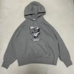 GU ジーユー パーカー フロントプリント 裏ボア グレー Lサイズ