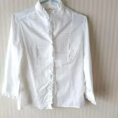 KUMIKYOKU　フリル　白　ブラウス