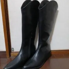 ロングブーツ黒　レディース　サイズ【25cm】新品未使用　ウエスタン調