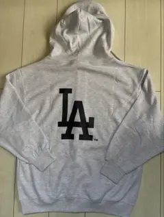 新品　 Lサイズ　MLB ドジャース　フルジップパーカー　アイスグレー