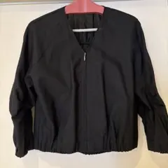 黒使えるノーカラー羽織りジャケット38美品