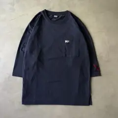 美品　HELLY HANSEN ヘリーハンセン カットソー　半袖　ネイビー　刺繍
