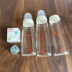 Pigeon 哺乳瓶 3本セット Lサイズ 乳首Ｌサイズ付