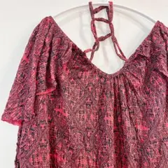 STEVIE 刺繍 オフショル チュニック 赤 半袖 - メルカリ