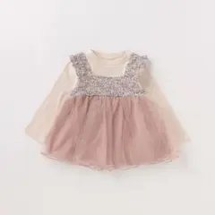 プティマイン 花柄×チュールドッキングT ブランシェス ブリーズ エフオーキッズ