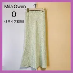 N28［新品］ミラオーウェン 花柄サテンバイアスロング