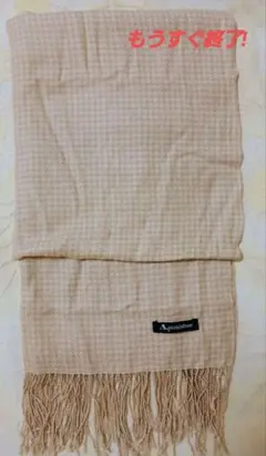 Aquascutum ピンク チェック柄 マフラー　カシミヤ