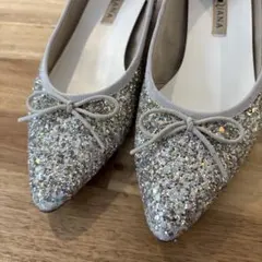 DIANA フラットシューズ シルバー系 グリッター