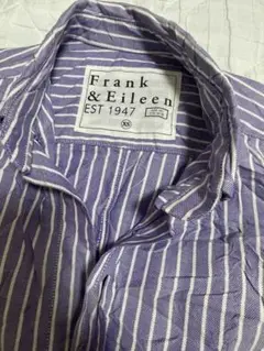 Frank & Eileen 紫と白ストライプ 長袖シャツ XS