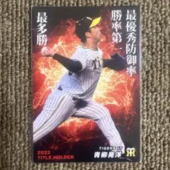 ③プロ野球チップスカード　2023　青柳晃洋　TITLE HOLDER