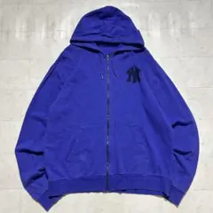 NY ヤンキース ジップパーカー パープル 短丈 ボックスシルエット 紫色