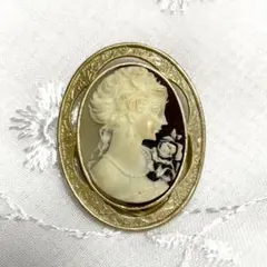 ヴィンテージブローチ&ペンダント カメオ シェル ゴールド アンティーク 彫刻④