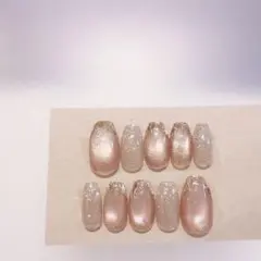 現品　ネイルチップ　フラッシュ　マグネット　ガラスフレンチ